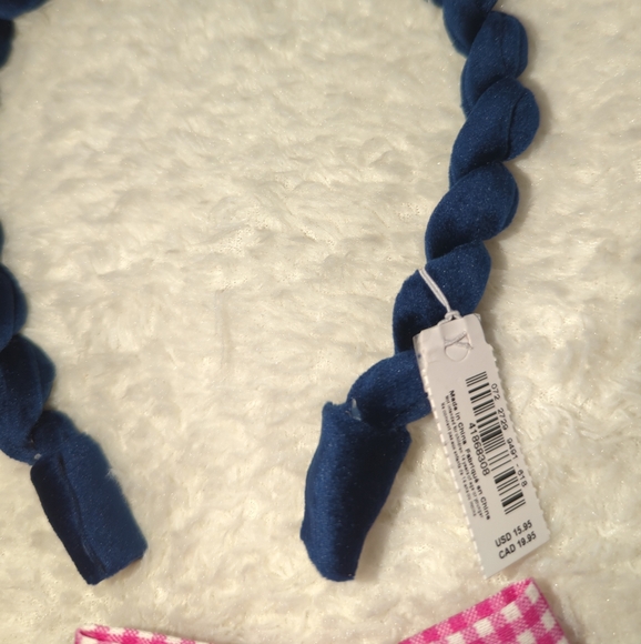 Aerie Navy Pink Coquette Hair Accessory Velvet Twist Headband Socks Bundle NWT - Picture 2 of 4